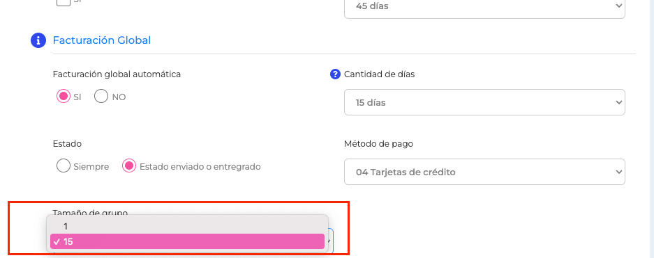Tamaño de grupo