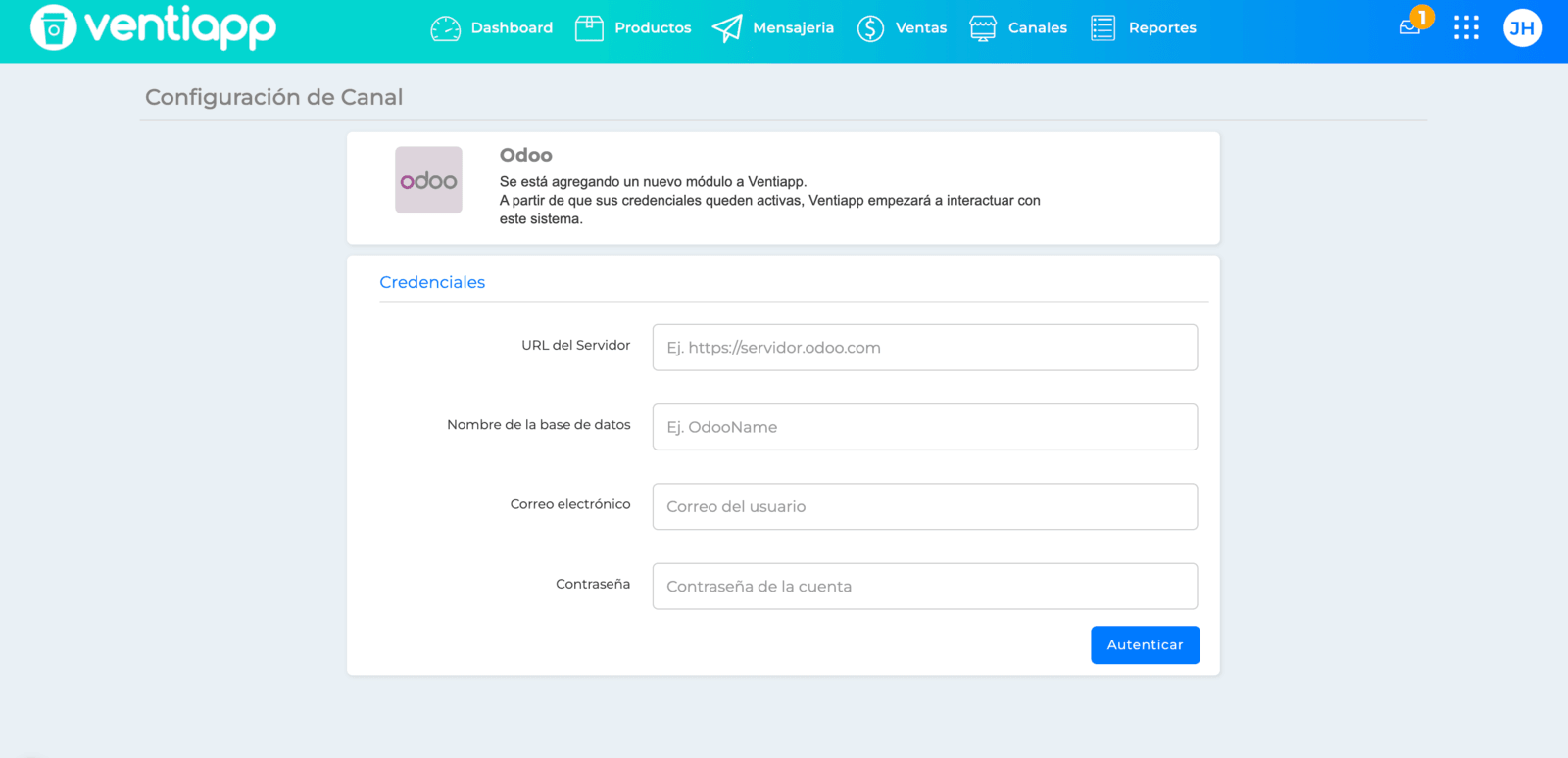 Configuración Odoo