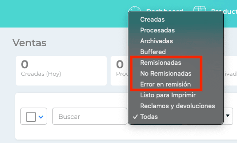 Filtro de ventas