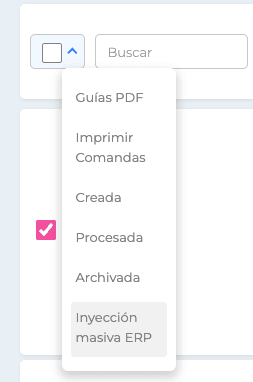 Inyección masiva ERP