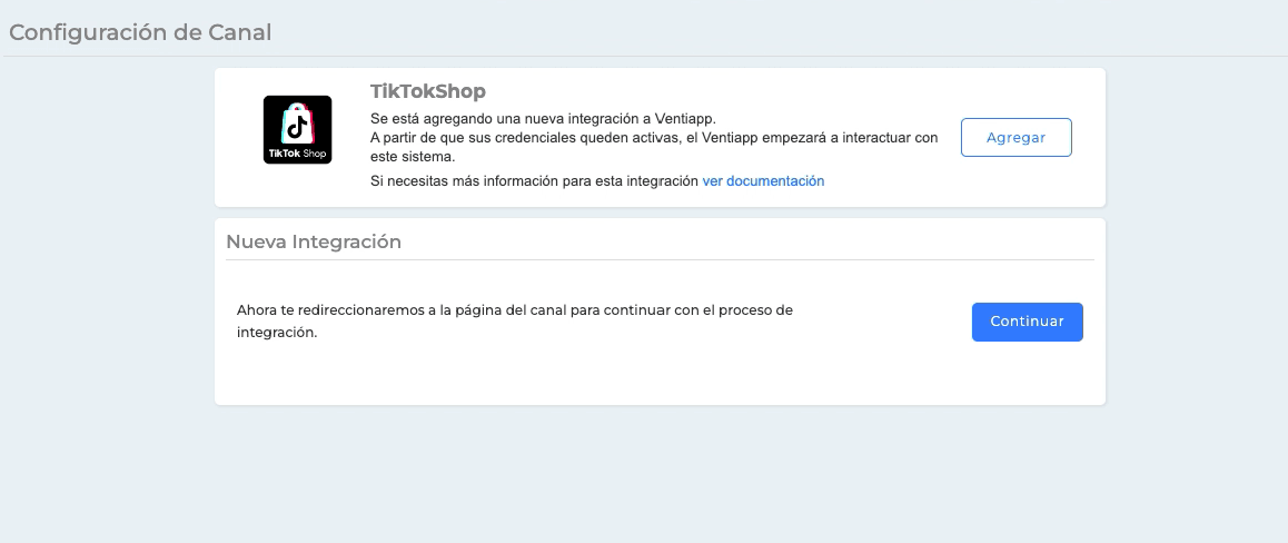 Configuración de canal