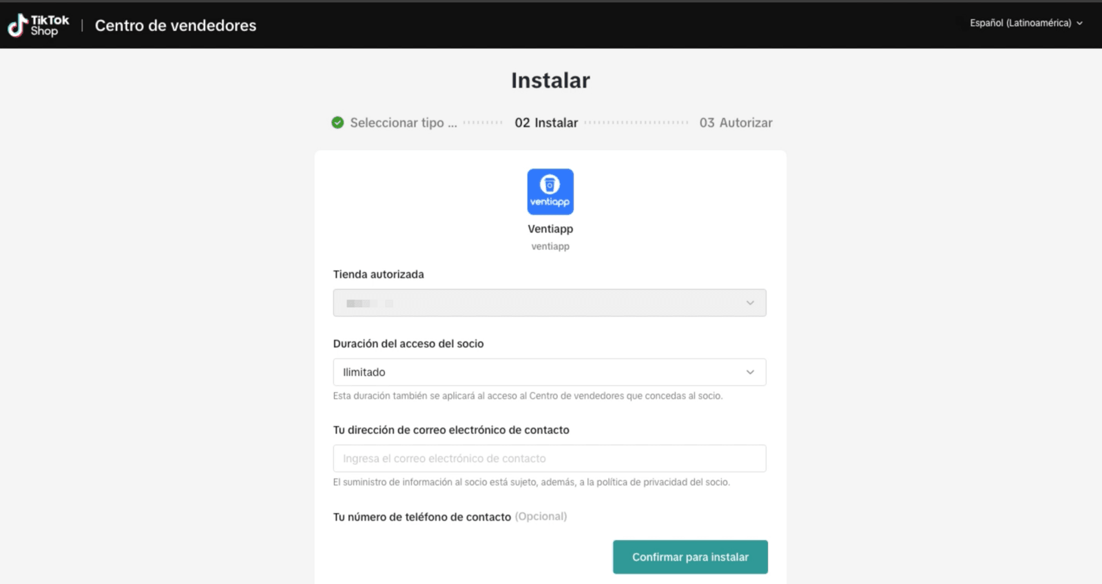 Instalación de Aplicación