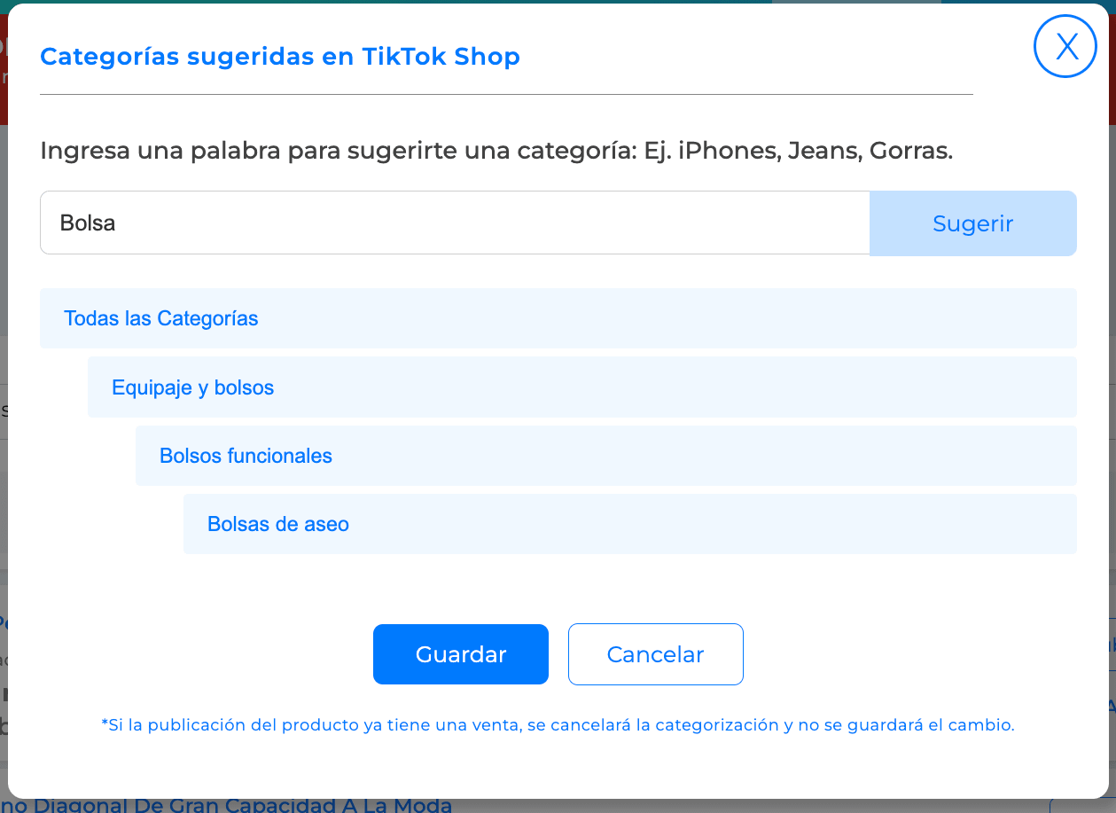 Categorizador Tik Tok Shop