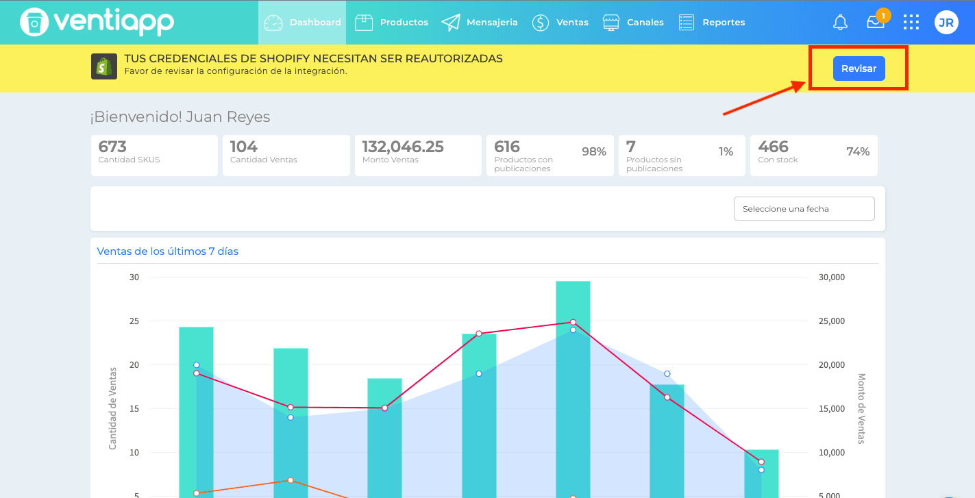Dashboard Ventiapp