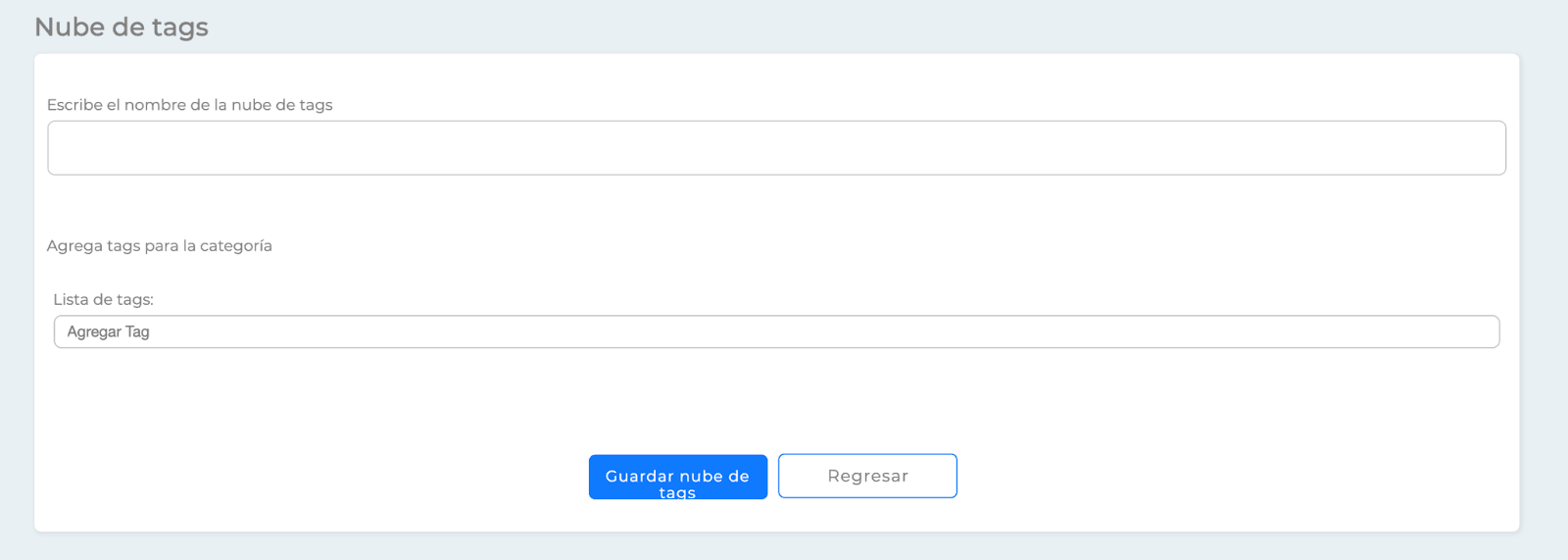 Nube de Tags Shopify