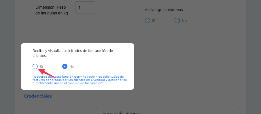 Configuración Liverpool Entrada Unica