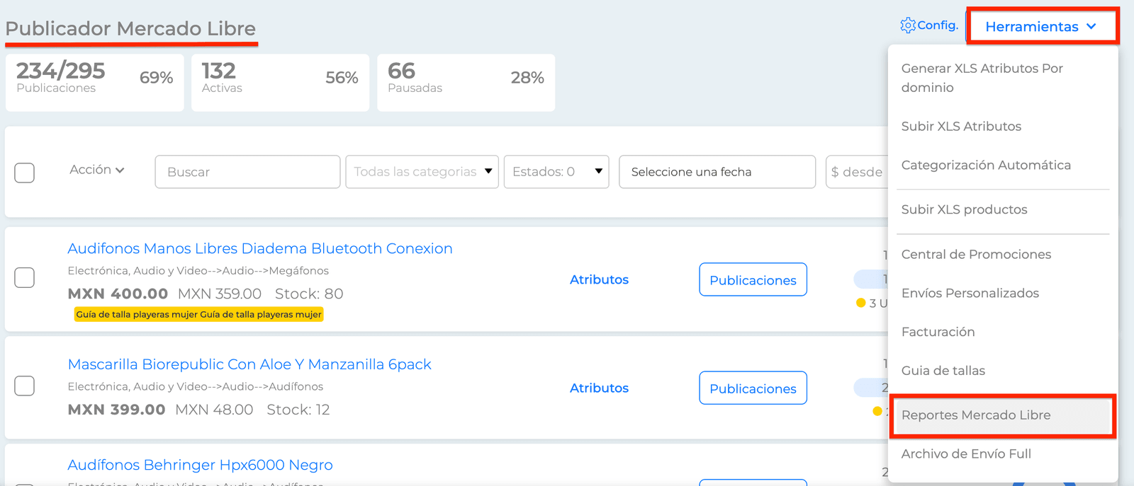 Reportes Mercado Libre