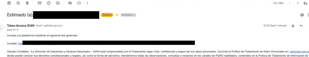 Correo acceso DIAN