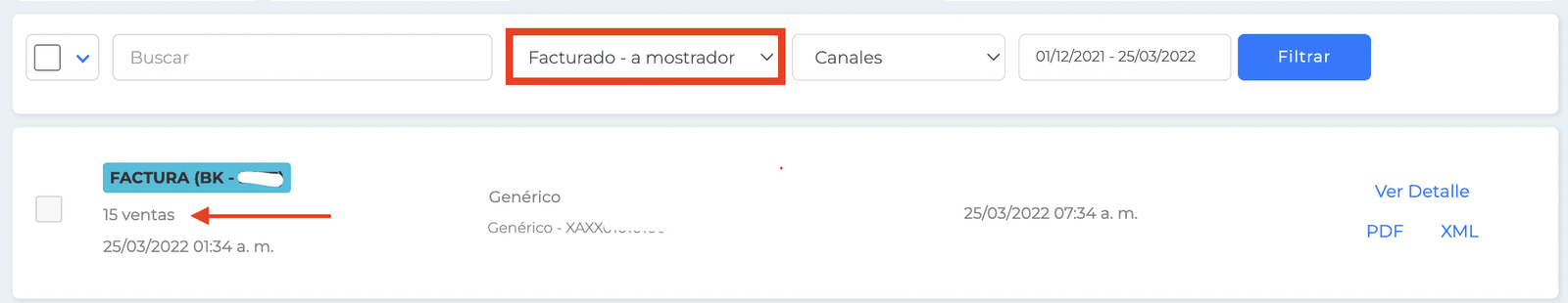 Factura de mostrador