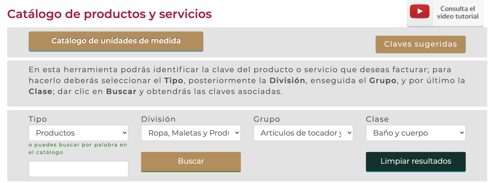 Búsqueda de la clave del SAT
