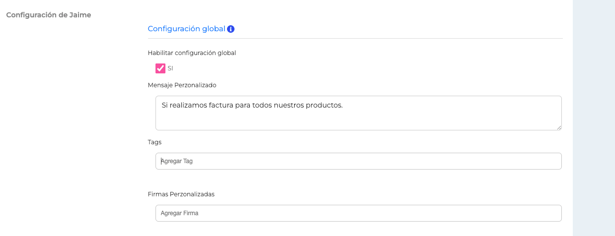Configuración Global