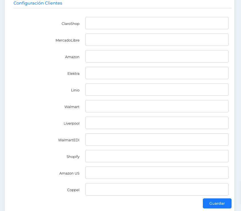 Configuración Clientes