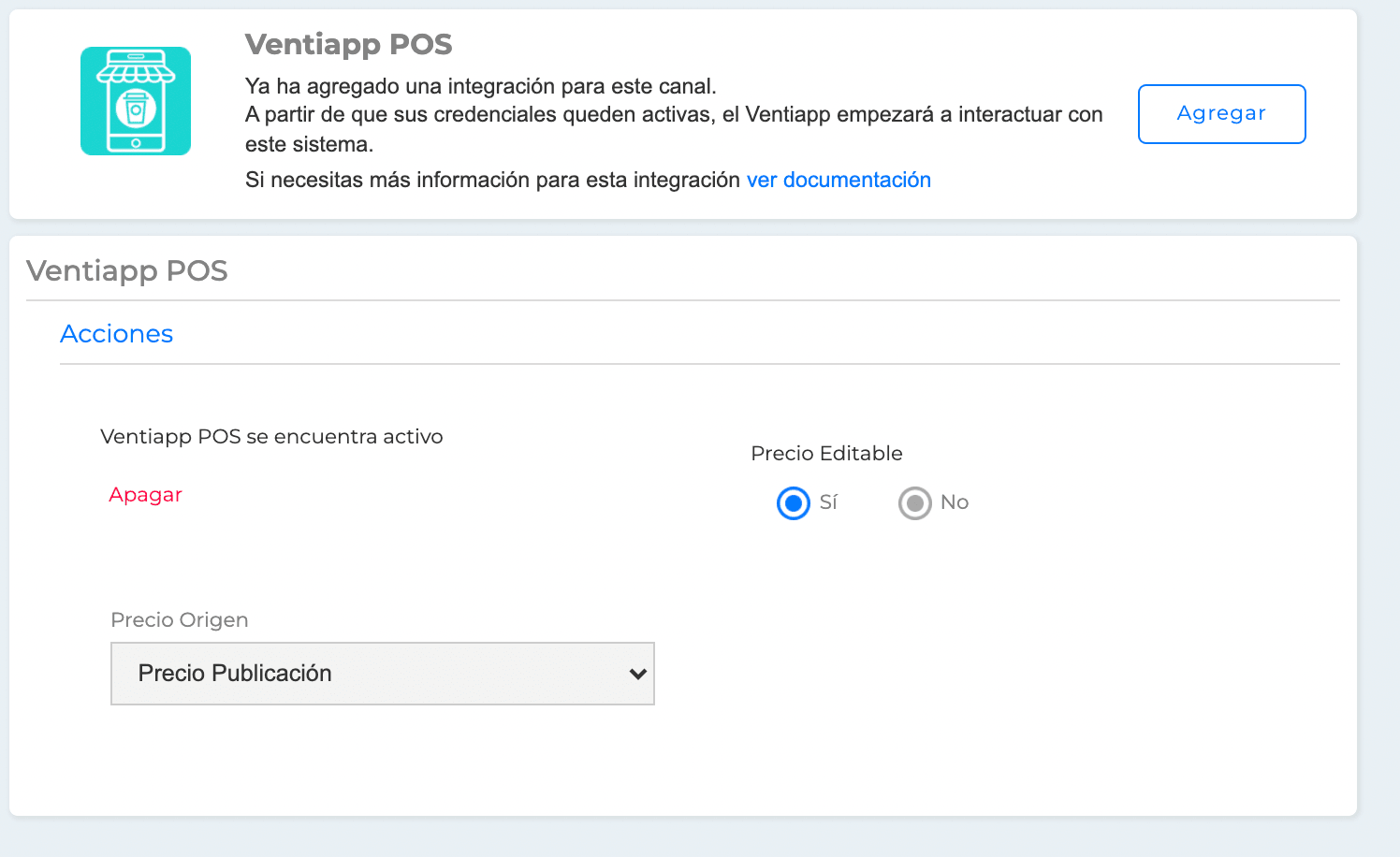 Configuración de Ventiapp POS