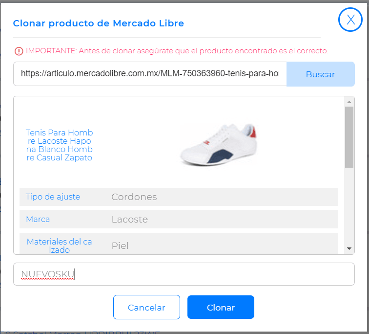 Clonar Producto