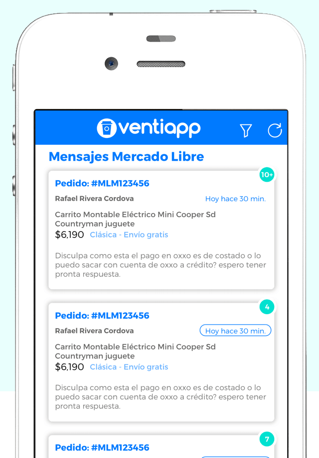 Mensajes de Mercado Libre