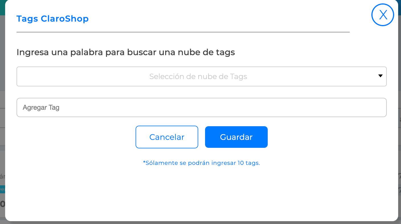 Asignar nube de tag