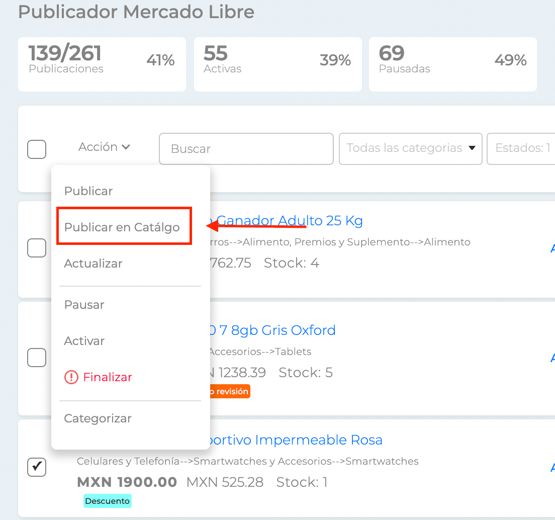 Publicador de Mercado Libre