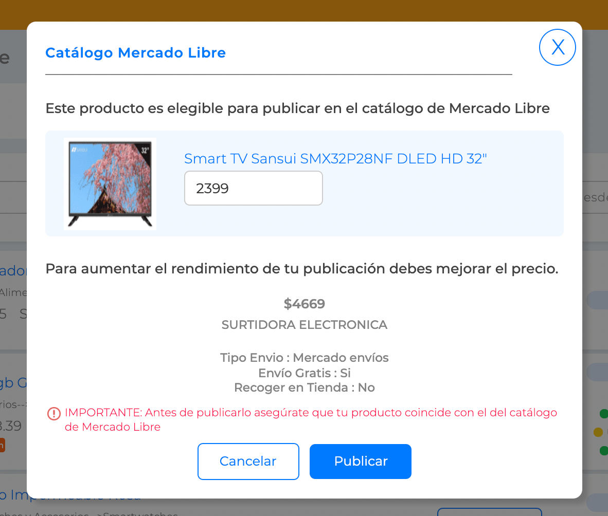 Publicación elegible a catálogo