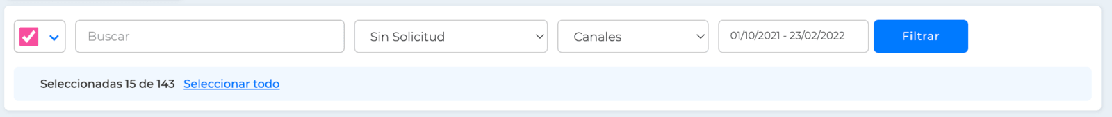 Cantidad de facturas seleccionadas