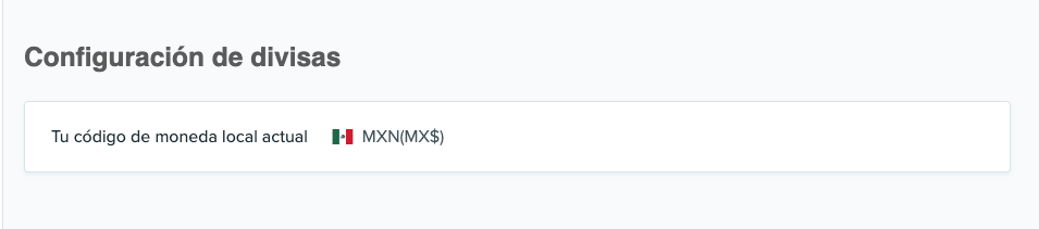 Configuración de divisas