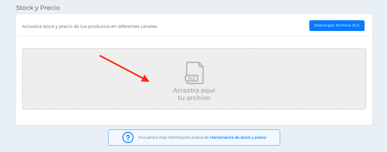 Pantalla de Stock y precio