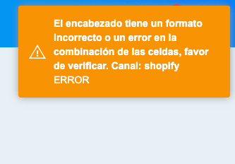 Error al subir el archivo de stock y precio