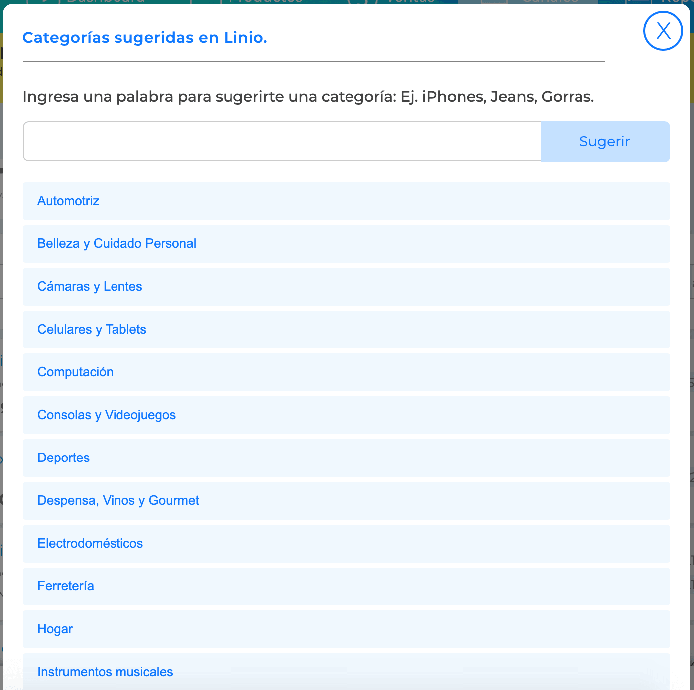 Categorización Linio