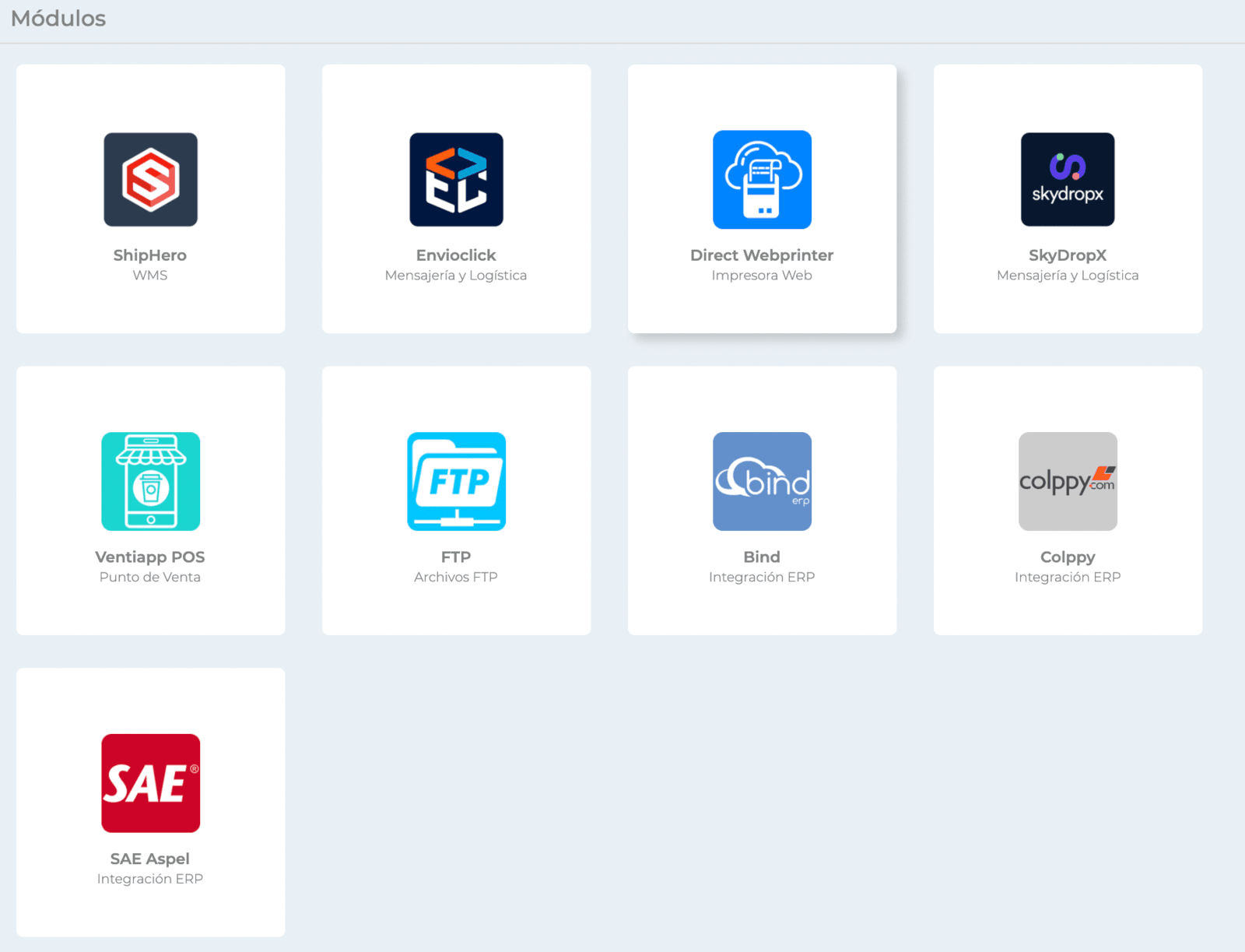 Módulos dentro de Ventiapp