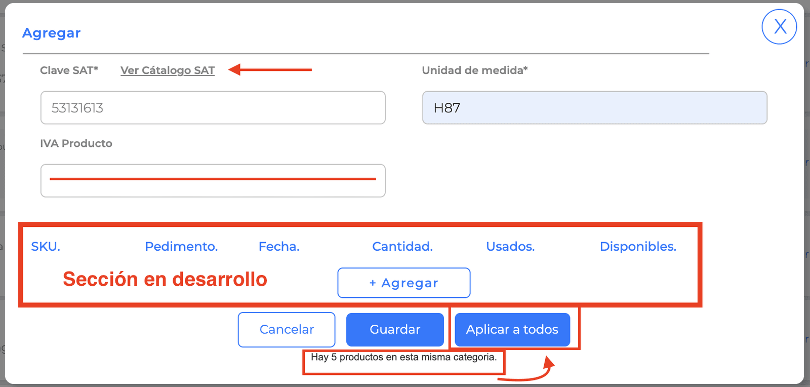 Agregar clave SAT