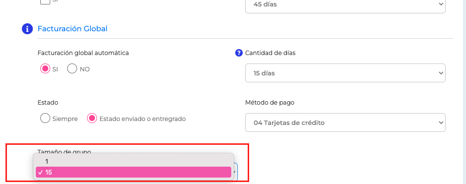 Tamaño de grupo