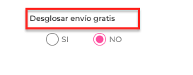Desglosar envío gratis