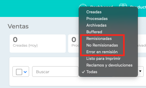 Filtro de ventas