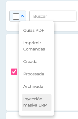Inyección masiva ERP
