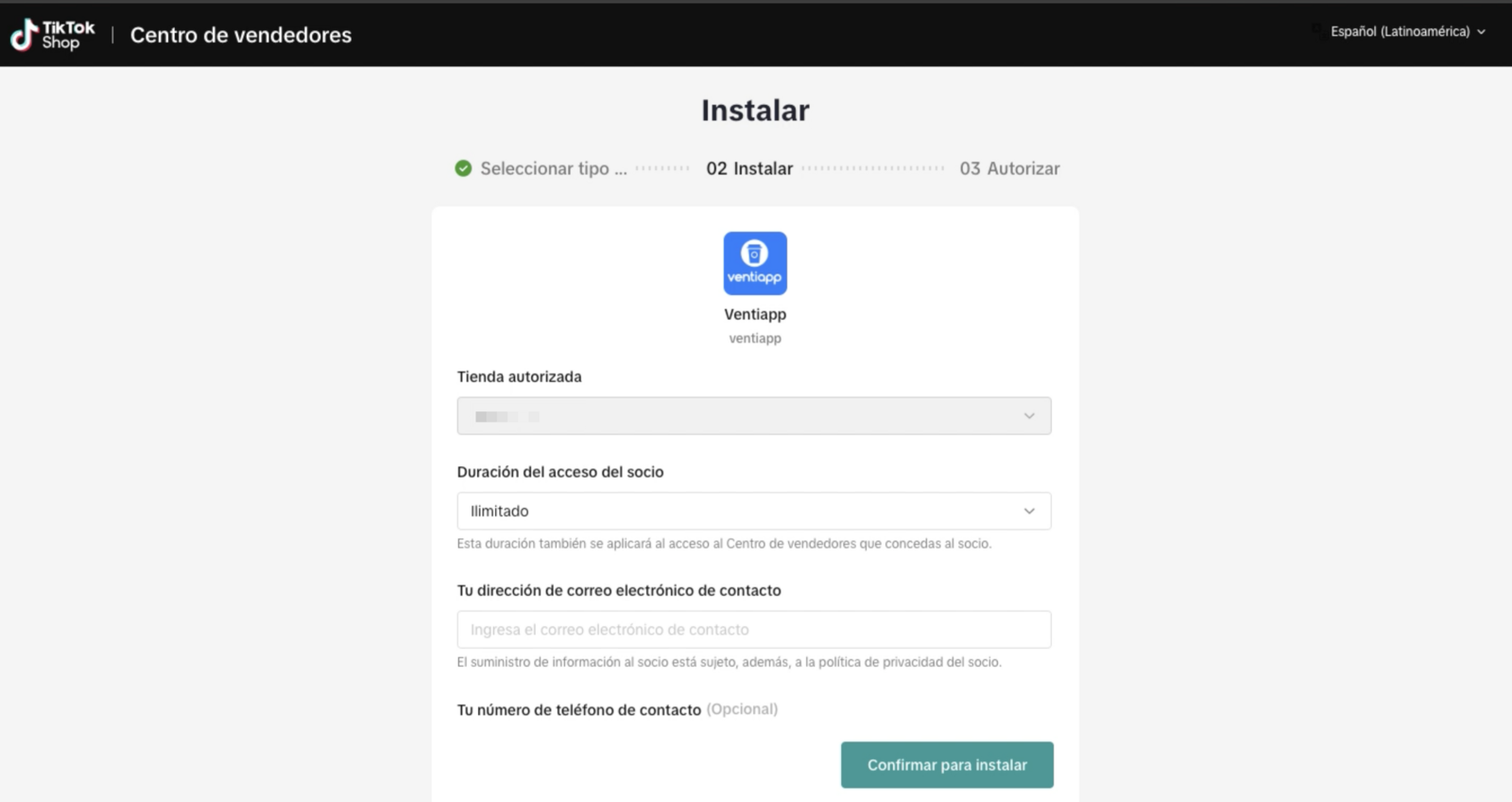 Instalación de Aplicación