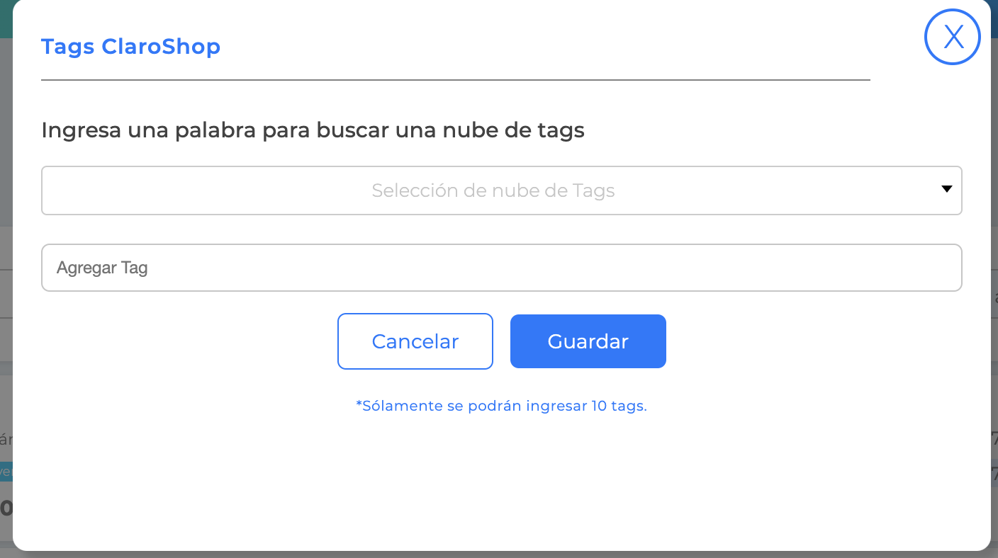 Asignar nube de tag