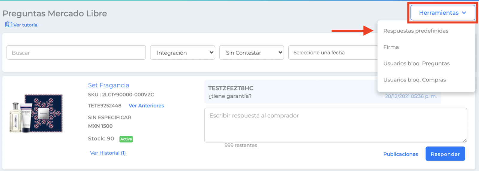 Herramienta: Respuestas predefinidas