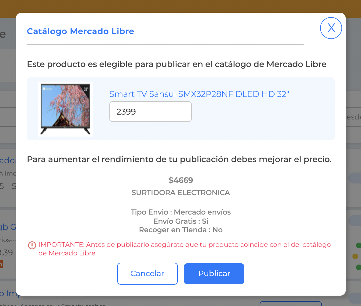 Publicación elegible a catálogo