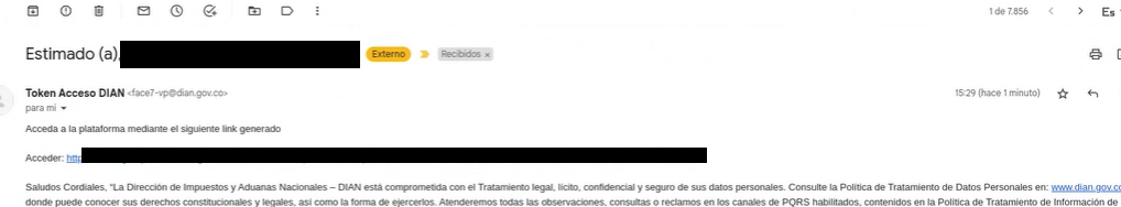 Correo acceso DIAN