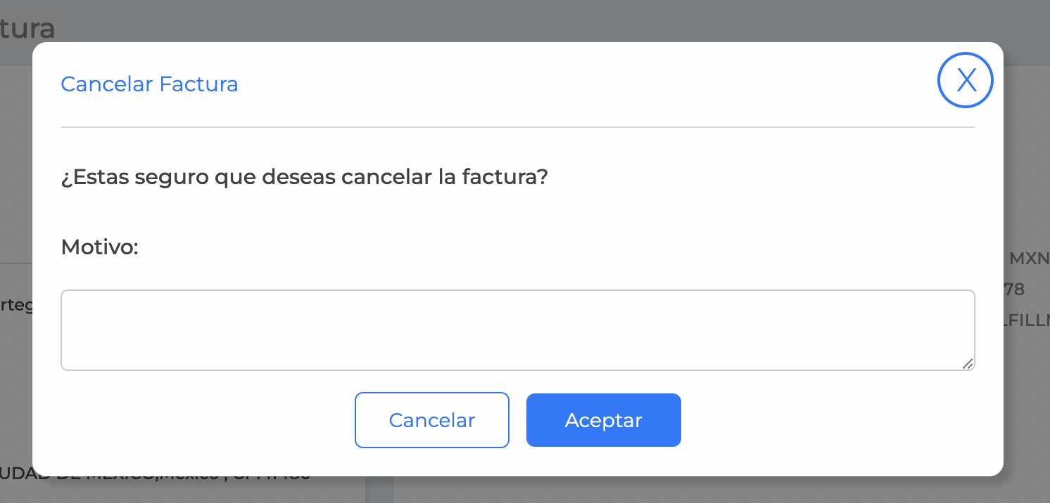 Cancelar factura