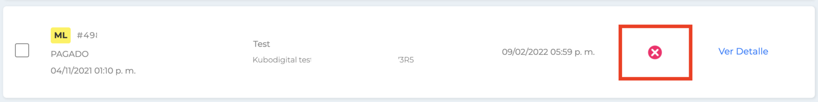Error en la factura