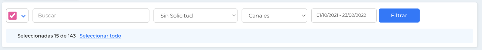 Cantidad de facturas seleccionadas