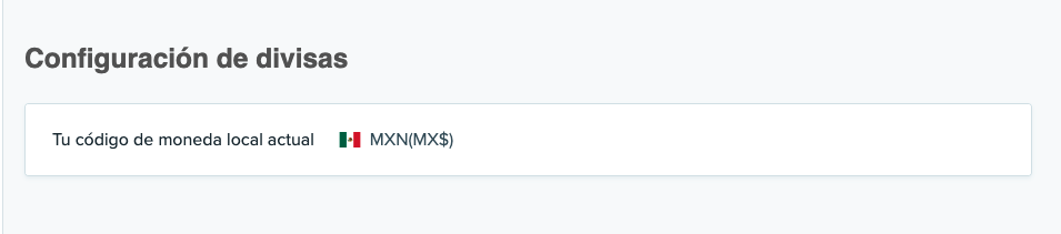 Configuración de divisas