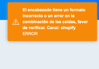 Error al subir el archivo de stock y precio