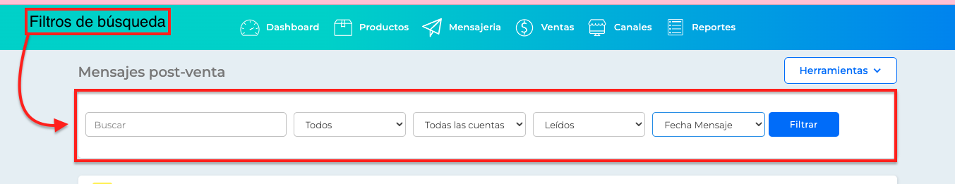 Filtros de Búsqueda